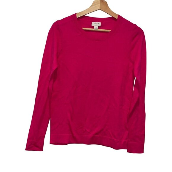 J.Crew Hot Pink 100% Cotton Crewneck  Pullover Sweater Women's Size XS - Picture 1 of 7